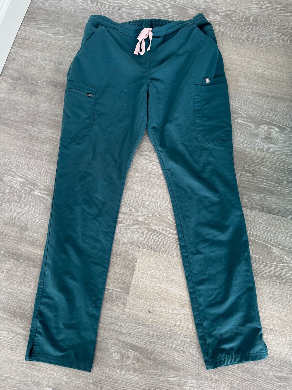 Figs Scrub Pants with Pink Drawstring